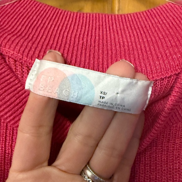 Women's Pink Crew Neck Sweater - Picture 2 of 5